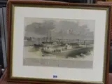 COLOURED PLATE of the opening of the Bute Docks in Cardiff, 25 x 36cms by Framed London Illustrated News, print (other), sold Nov 2019