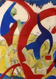 Untitled by Ursula Fookes, linocut, sold Nov 2019