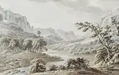 Sepia by Amos Green, 1770, watercolour, sold Oct 2019