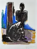 Untitled by Josef Herman artist's proof colour print, print, sold Oct 2019