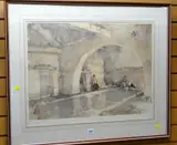 Colour print - four figures in an ancient bath by William Russell Flint limited edition, print, sold Oct 2019