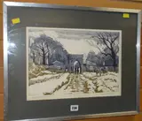 Moon Park Entrance by Margaret Rowney limited edition, etching, sold Oct 2019