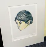 Coloured print - head portrait of Patagonian Girl by Kyffin Williams Ra limited edition, print, sold Jul 2019