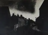 Print - South Wales valley scene with figures in a street by George Chapman limited edition, print, sold Jul 2019