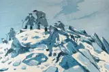 Colour print - farmers on the Glyder Fach by Kyffin Williams Ra limited edition, print, sold Jul 2019