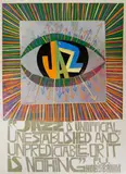 Jazz' with typography 'Jazz is unofficial, unestablished and unpredictable, or it is nothing by Paul Peter Piech limited edition, 1995, linocut, sold Jul 2019