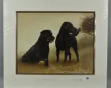 FOREVER FRIENDS' a limited edition print 15/395 of a pair of black labradors by John Silver, print, sold Jun 2018