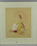 AT TIME GOES BY' a limited edition print 138/395 of a woman dressed in historical style clothing by Kay Boyce, print, sold Jun 2018
