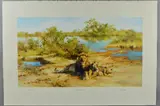 IN THE COOL OF THE EVENING' a limited edition print of a family of lions at rest 264/350 by David Shepherd, print, sold Jun 2018