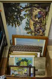 African village scene, oil on canvas, 50cm x 70cm, crackled in places, by K Paul, oil on canvas, sold May 2018