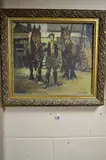 a team of horses and their handler (believed to be the artists father) by Albert Lawrence Hammonds, oil on canvas, sold May 2018