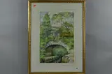 'The River Bridge', with figure walking across and Georgian by C. J. Thornton, watercolour, sold May 2018