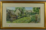 Cottages at bibury, cotswolds by Graham Carver, watercolour, sold May 2018