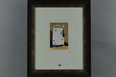 STRAIGHT TIE' a limited edition print 427/495 of a stylized cat wearing a tie by Govinder Nazran, print, sold May 2018