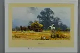 WHILE THE SUN SHINES' a limited edition print of a nostalgic haymaking scene, 5/850 by David Shepherd, print, sold May 2018