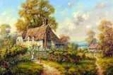 Country Cottage by J.R. Biegler, oil on canvas, sold Apr 2018