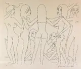 An abstract study of a group of women by Knox Martin, print (other), sold Apr 2018