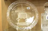 a charger with etching depicting Royal Horse Artillery, signed and dated 1997 by David Whyman Glass, 1997, etching, sold Apr 2018