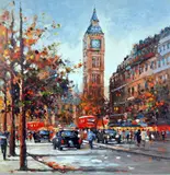 (BRAZILIAN B.1960), 'Big Ben Westminster', a hand embellished canvas on board print, by Henderson Cisz, print, sold Apr 2018
