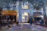 (BRITISH B.1949), 'French Scene', an original oil painting of a continental street by Brian Jull, oil, sold Apr 2018