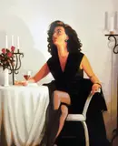 (BRITISH B.1951), 'Table For One', a Limited Edition print, 216/295, signed and by Jack Vettriano, print, sold Apr 2018