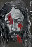 (ITALIAN 1914-1990), portrait of Christ with bleeding wounds, oil on board, by Avro Manhattan, oil on board, sold Apr 2018