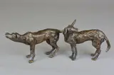 a bronze sculpture of a Pointer Dog, initialled P.J, approximately 18cm in by Paul Jenkins, bronze, sold Apr 2018