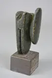 a small sculptural statue of three vertical slabs fused to make one body, a by Peter Hayes, sculpture, sold Apr 2018