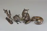 a bronze sculpture of a Fox sitting down, initialled P.J, height by Paul Jenkins, bronze, sold Apr 2018