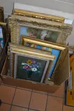 six framed oil paintings and five unframed oil paintings, including still life, Venetian scenes, etc (one box) by Initialled Pgc, oil, sold Mar 2018