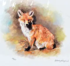 'RED FOX', a limited edition print 412/750, signed and numbered in pencil, by Mandy Shepherd, print, sold Mar 2018