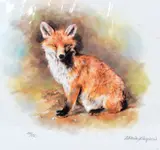 'RED FOX', a limited edition print 412/750, signed and numbered in pencil, by Mandy Shepherd, print, sold Mar 2018