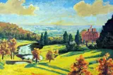 'VIEW FROM CHARTWELL', a limited edition print 184/750, facsimile signature and by Winston Churchill, print, sold Mar 2018