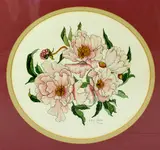 'FLOWERS', a limited edition print 101/200, mounted in a circular mount, framed within a by Gay Corran, print, sold Mar 2018