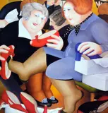 'THE SHOE SHOP', an open edition print, mounted and framed, approximate size 14cm x by Beryl Cook, print, sold Mar 2018
