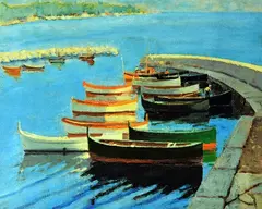 'A STUDY OF BOATS', a limited edition print 178/750 with a facsimile signature by Winston Churchill, print, sold Mar 2018