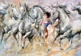 'THE HORSE WHISPERER', a limited edition artist proof print 98/175, signed, titled by Gary Benfield, print, sold Mar 2018
