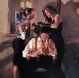 'DOUBLE TROUBLE', a limited edition print 19/295, signed and numbered in pencil, by Raymond Leech, print, sold Mar 2018