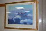 a colour print signed by Leonard Cheshire VC DSO DFC, published by Universal Promotions, approximate size 40cm x 50.5cm by Robert Taylor 'lancaster', print, sold Mar 2018