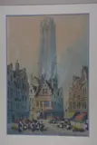 Flower Sellers in a market square, mixed media, signed lower by Paul Braddon, mixed media, sold Mar 2018