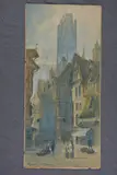 'An Old Street in Rouen, The Abbey Tower of St. Ouen', a by Paul Braddon, watercolour, sold Mar 2018