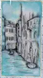 'VENIZIA II', a mixed media print, signed and titled in pencil, mounted but by Kevin Blackham, mixed media, sold Mar 2018