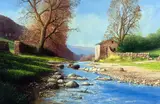 'RIVERSCAPE', an original oil on canvas painting mounted as a box canvas, initialled by John Hewson, oil on canvas, sold Mar 2018