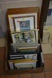 a box of framed colour prints, needlework pictures and small oil on board, includes a pair of Jenny Tapping limited editions (one box) by Pictures And Prints, oil on board, sold Mar 2018