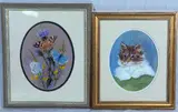 'BUTTERFLIES AND PUSSYCAT', two original watercolour paintings, both signed, mounted by Freeda Green, watercolour, sold Mar 2018
