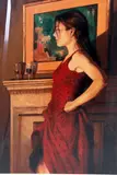 'THE RED DRESS', a limited edition print 119/250, signed and numbered in pencil, with by Mark Spain, print, sold Mar 2018