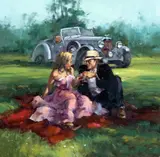 'THE LOVERS', a limited edition print 2/295, signed and numbered in pencil, unmounted by Raymond Leech, print, sold Mar 2018