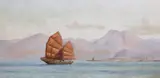 A Chinese Junk and other vessels off the coast Signed Oil on canvas 51 x 103cm by William C. Loring, Oil on canvas, sold Jun 2017