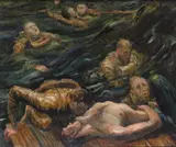 Shipwrecked Signed Oil on canvas 51 x 61cm Exhibited: Stoke-on-Trent City Museum & Art Gallery, Raymond Coxon Retrospective, 23 April by Raymond Coxon, Oil on canvas, sold Jun 2017