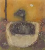 The sacred snake Signed and possibly dated Mixed media by Ganesh Pyne, Mixed media on canvas laid on board, sold Jun 2017